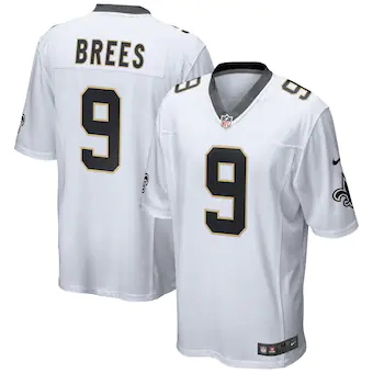 mens nike drew brees white new orleans saints game jersey